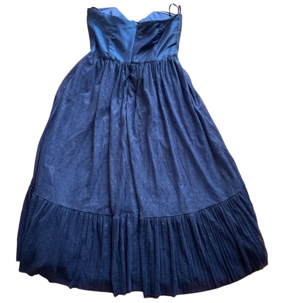 NWT Anthropologie Hutch Tulle Navy Bow Dress SZ 10 Coquette Formal strapless - Picture 4 of 11